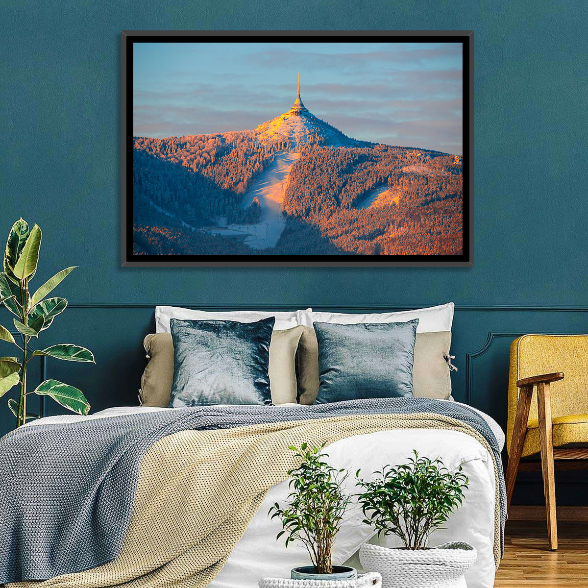 Ještěd Summit at Golden Hour Wall Art