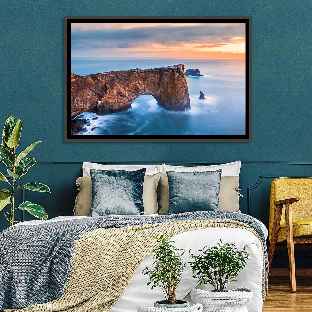 Dyrhólaey Sea Arch at Sunset Wall Art