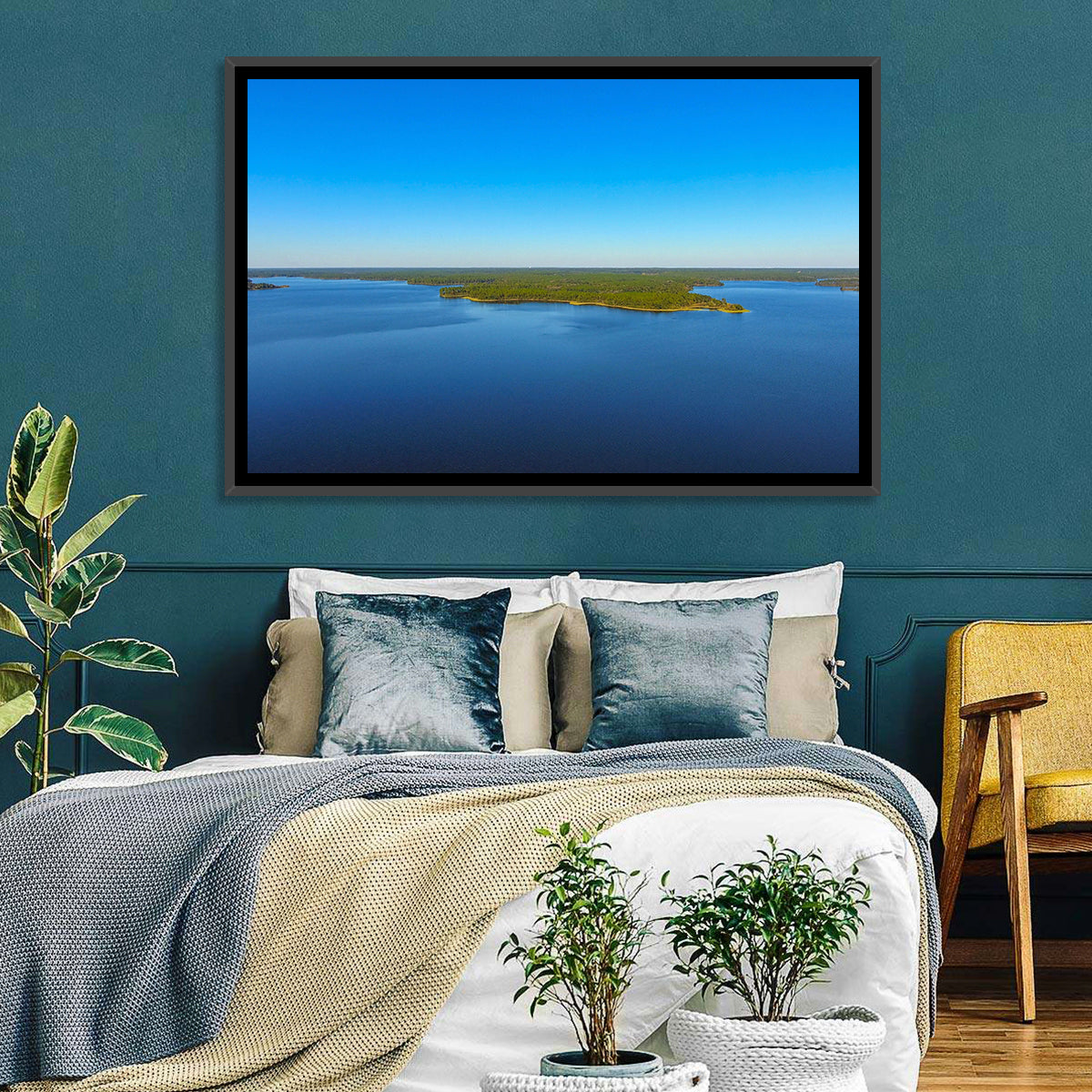Big Creek Lake Peninsula Wall Art in a room, landscape