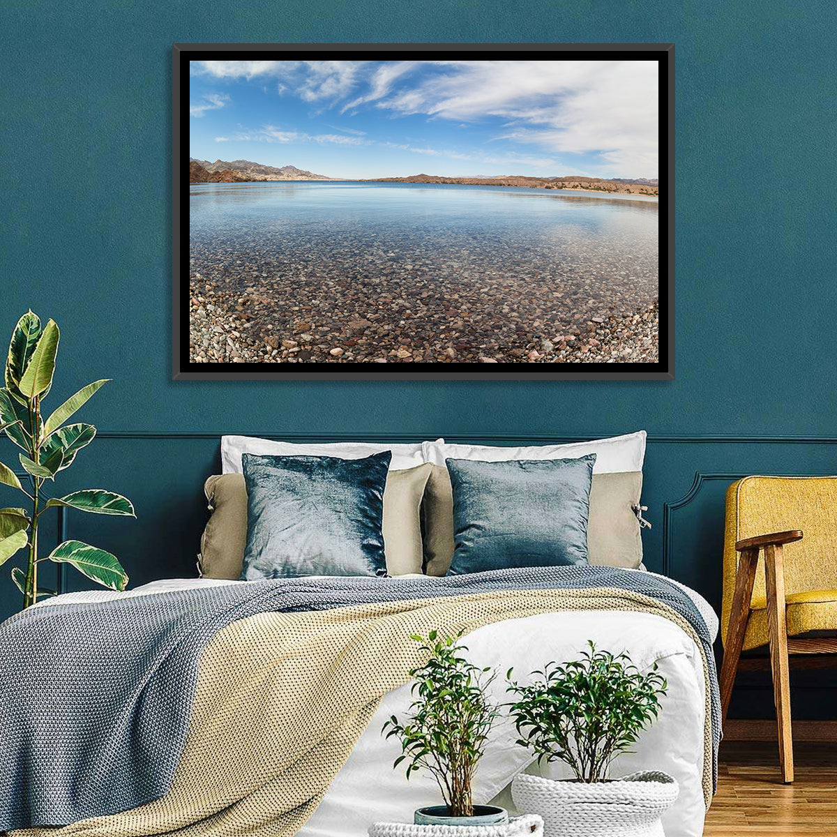 Lake Mohave Shoreline Wall Art in a room, landscape