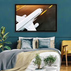 Commercial Jet Takeoff at Sunset Wall Art