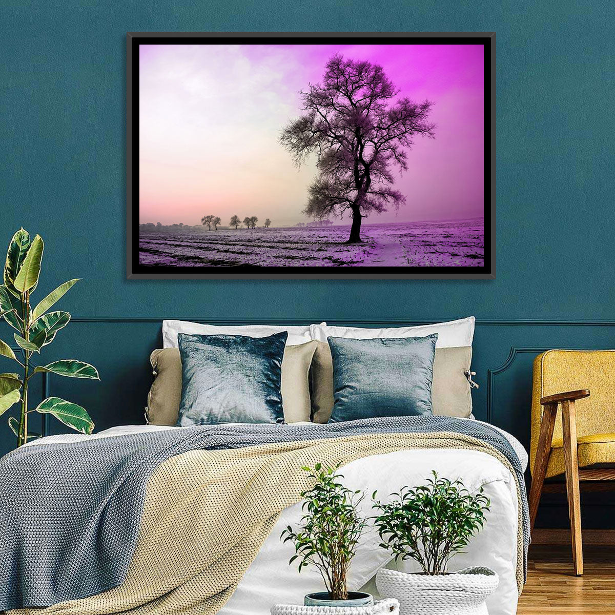 Violet Winter Dawn Tree Wall Art