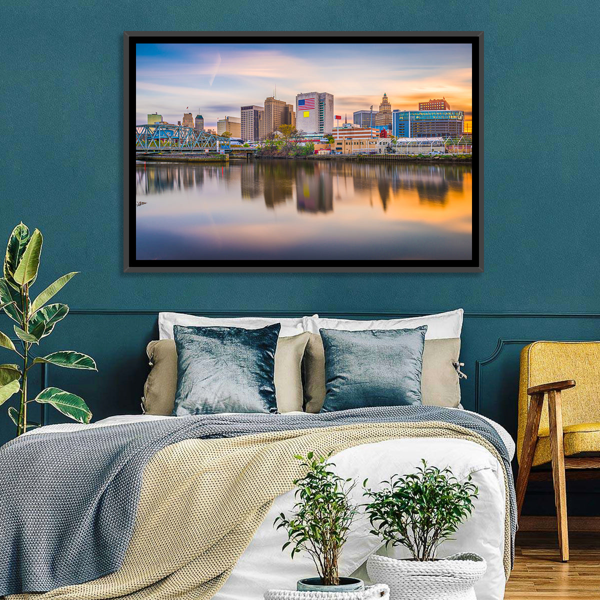 Providence Skyline at Golden Hour Wall Art
