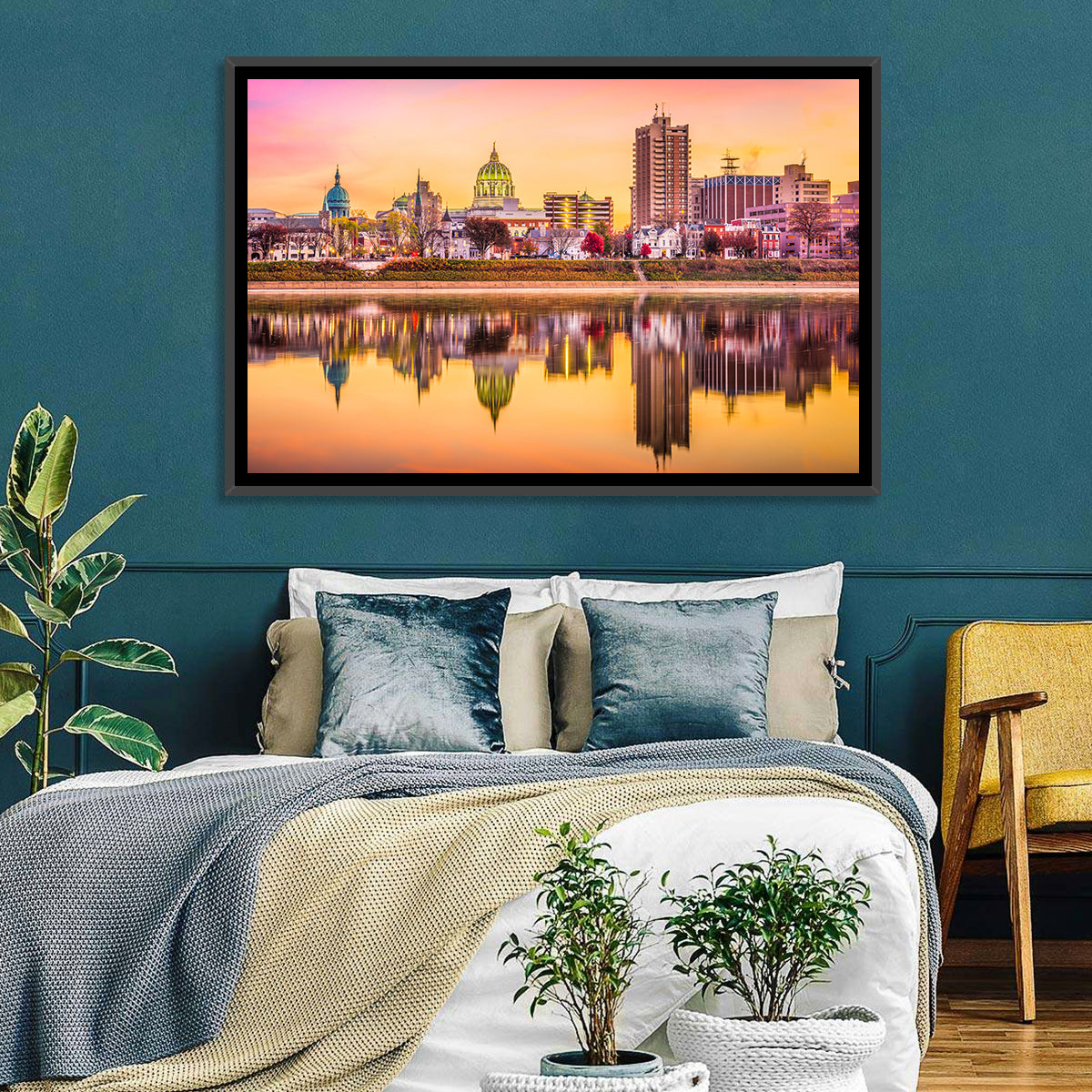 Harrisburg Golden Hour Skyline Wall Art