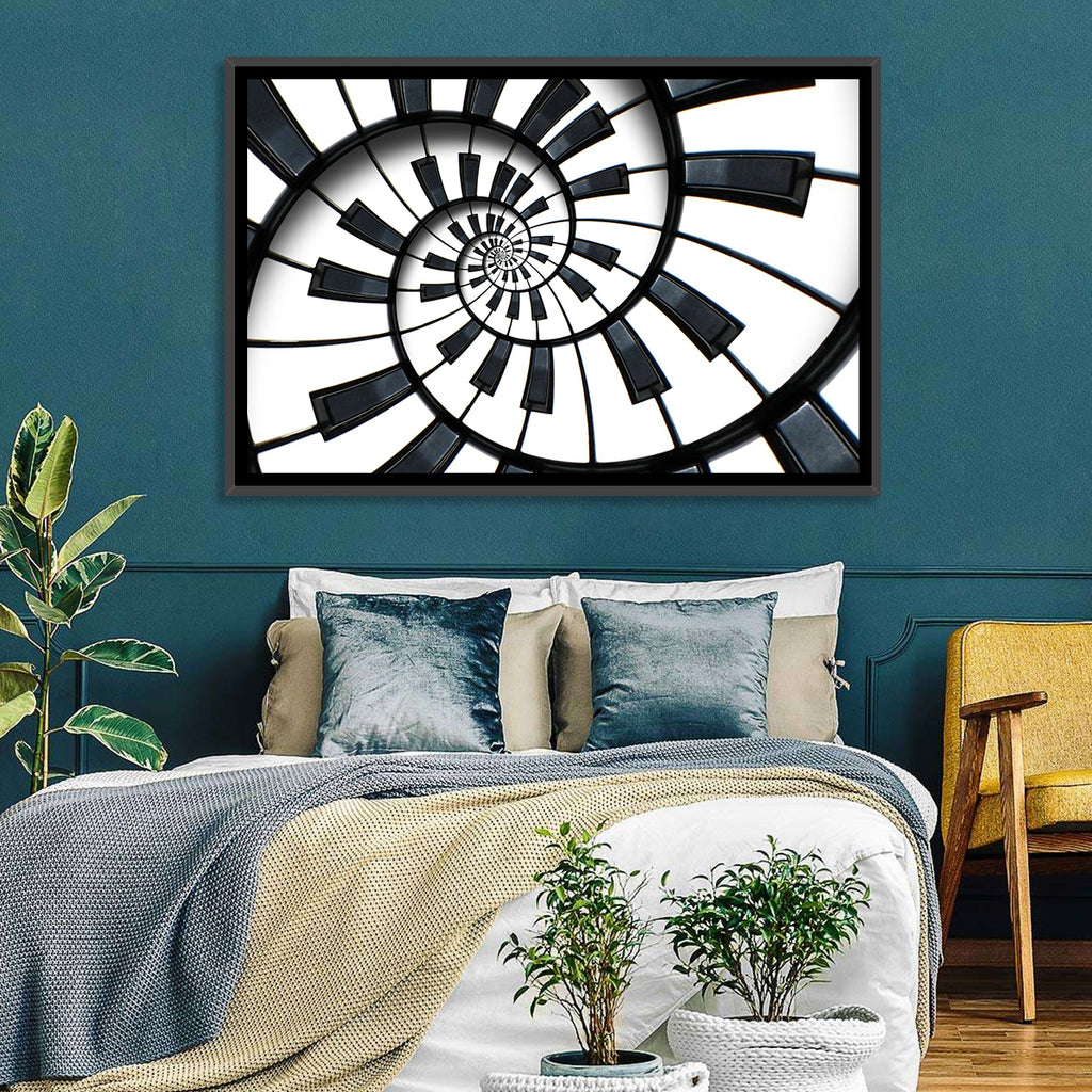 Recursive Spiral Piano Keys Wall Art