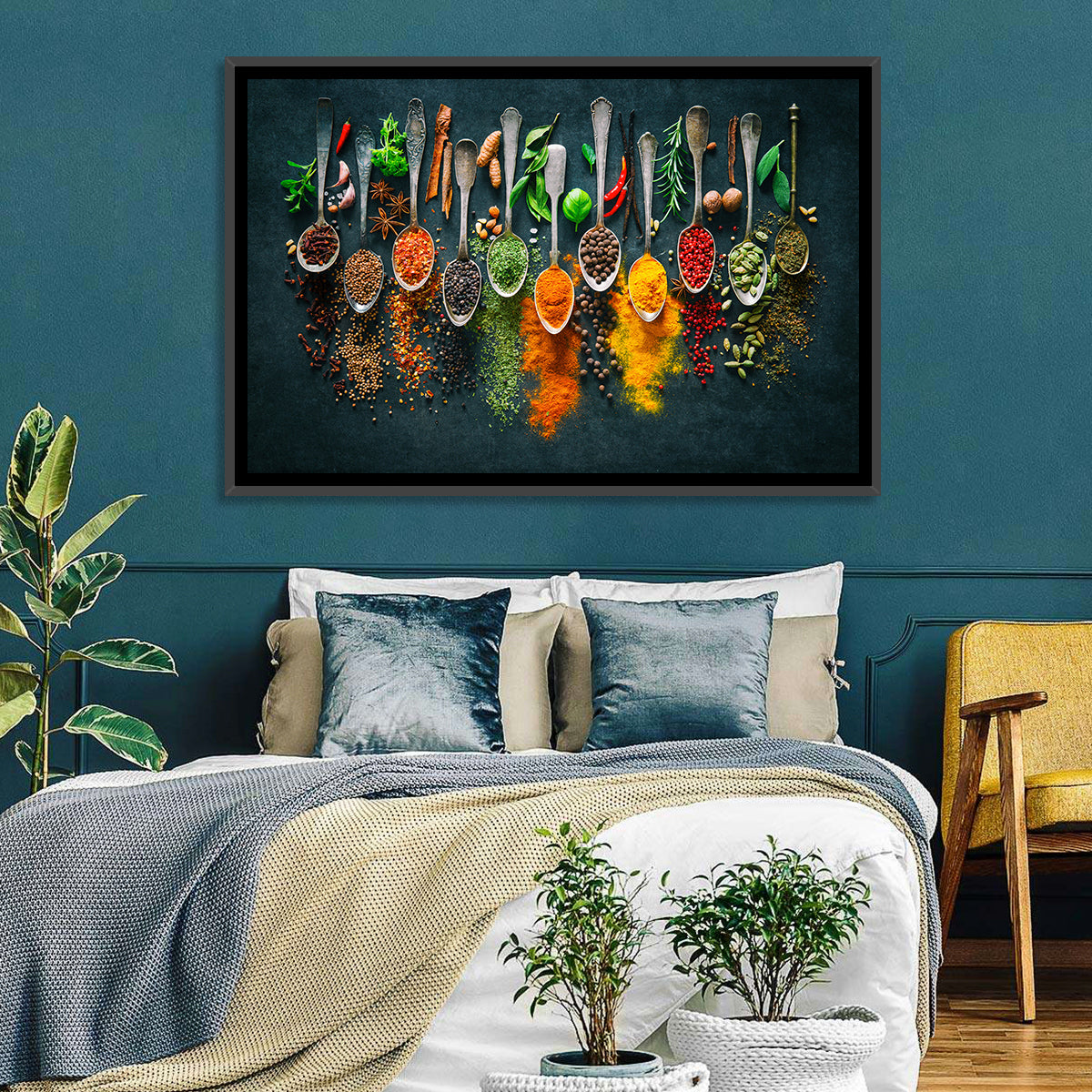Assorted Spices and Spoons Wall Art in a room, landscape