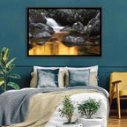 Golden Stream Waterfall Wall Art