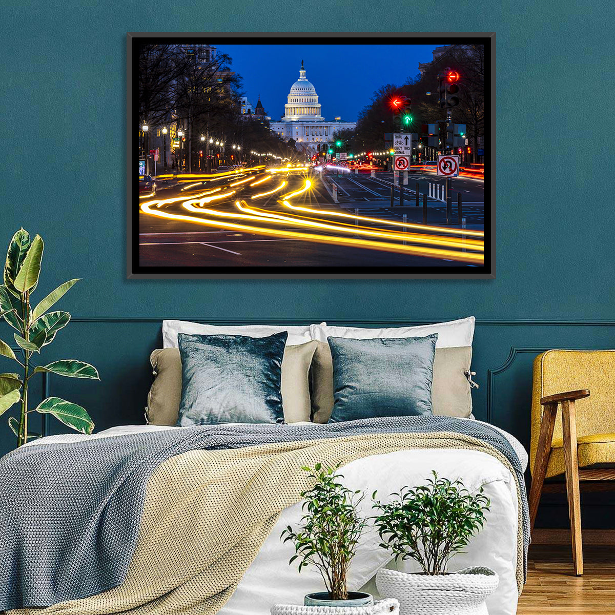 Pennsylvania Avenue at Dusk Wall Art in a room, landscape