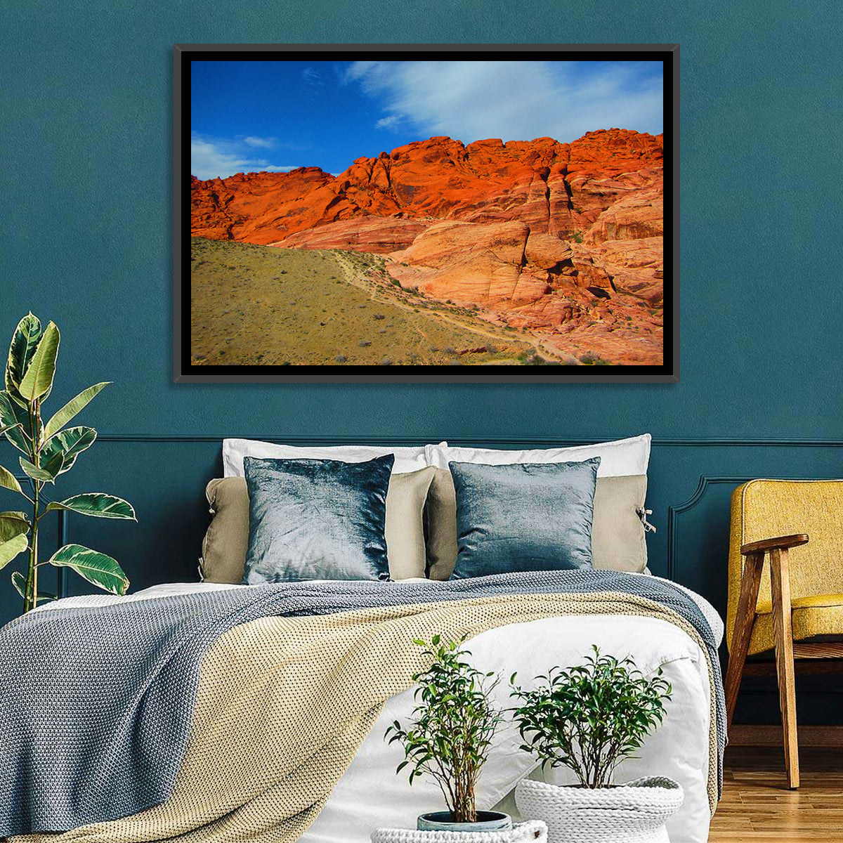 Red Rock Canyon Trail Wall Art in a room, landscape