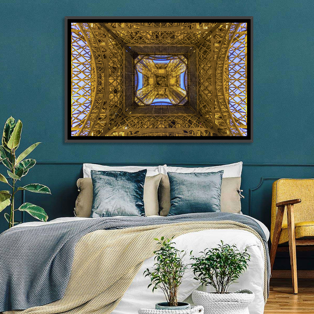 Eiffel Tower Lattice at Dusk Wall Art