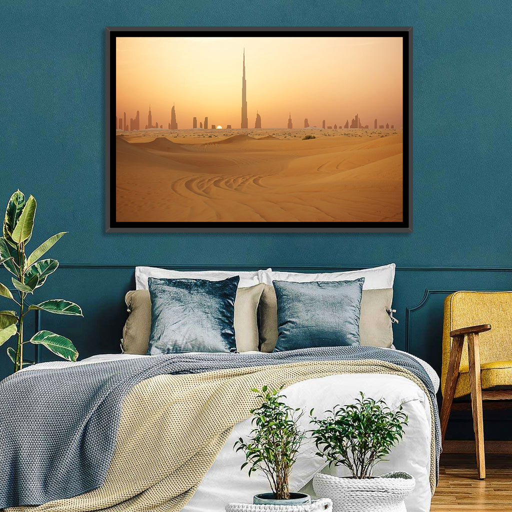 Dubai Skyline at Sunset Wall Art