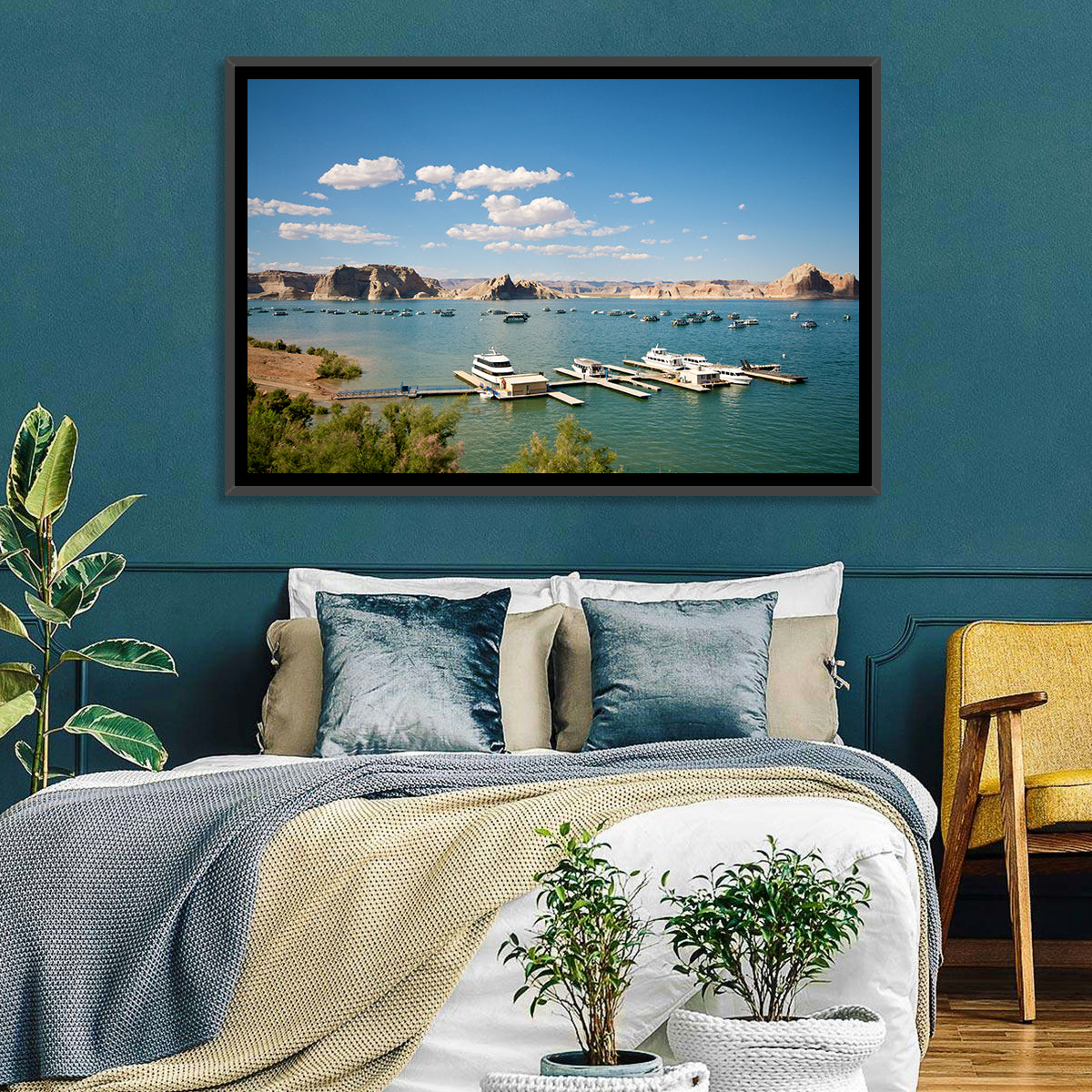 Lake Powell Marina, Page Arizona Wall Art in a room, landscape