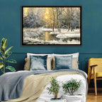 Sunlit Winter Cabin Wall Art