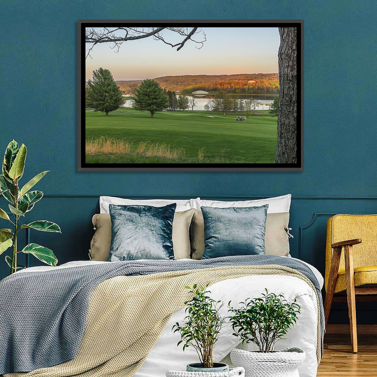 Roscoe Conkling Park Golden Hour Wall Art in a room, landscape