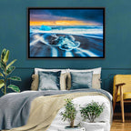 Diamond Beach Ice at Dusk Wall Art