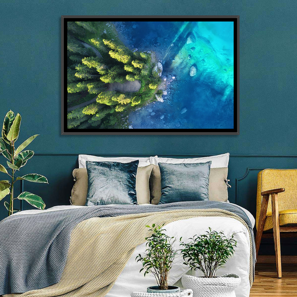 Winding Forest Path by Turquoise Lake Wall Art