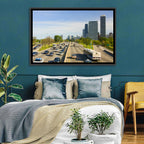 Chicago Expressway Toward Downtown Skyline Wall Art