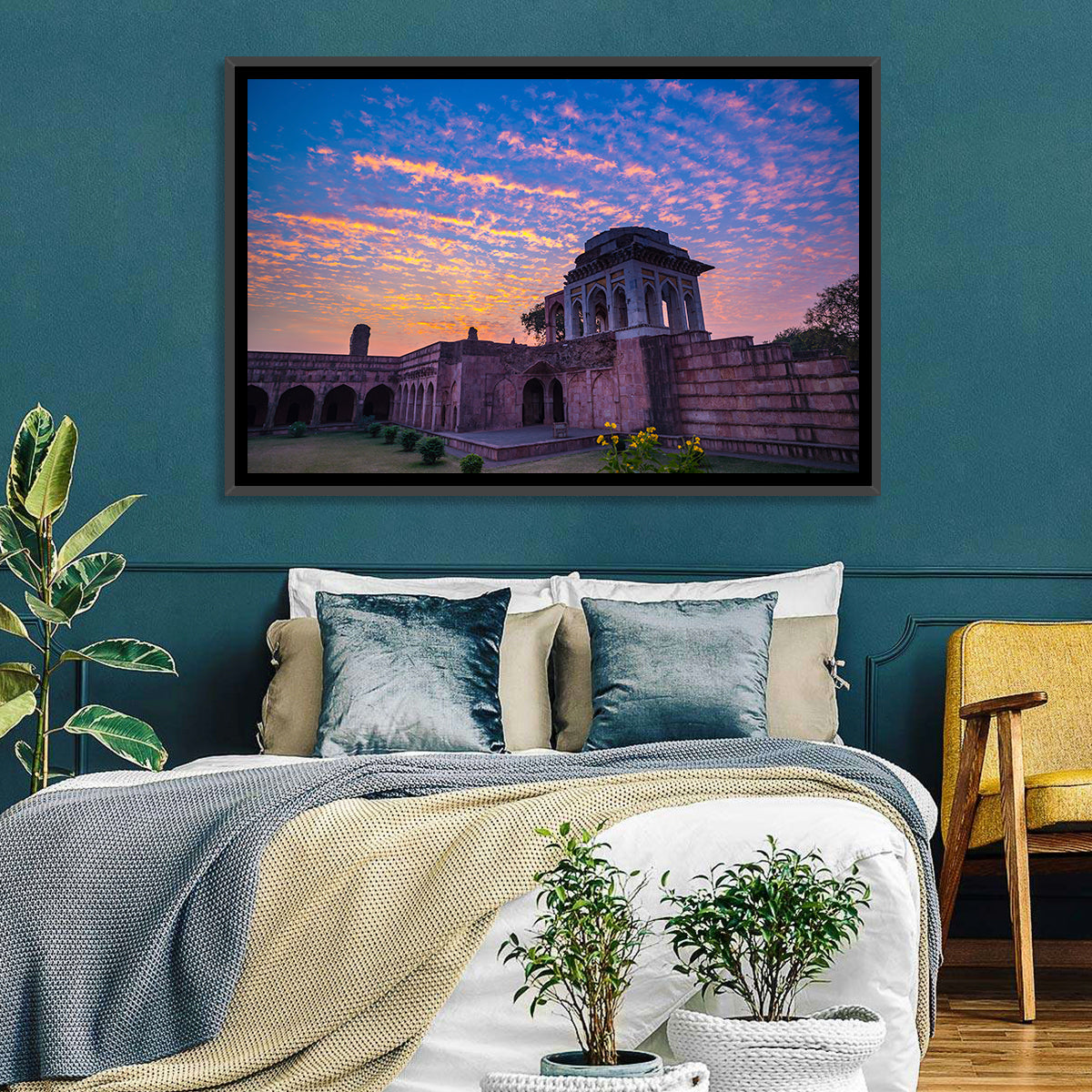 Ashrafi Mahal Sunset Wall Art in a room, landscape