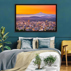 Mount Hood Over Portland Skyline Wall Art