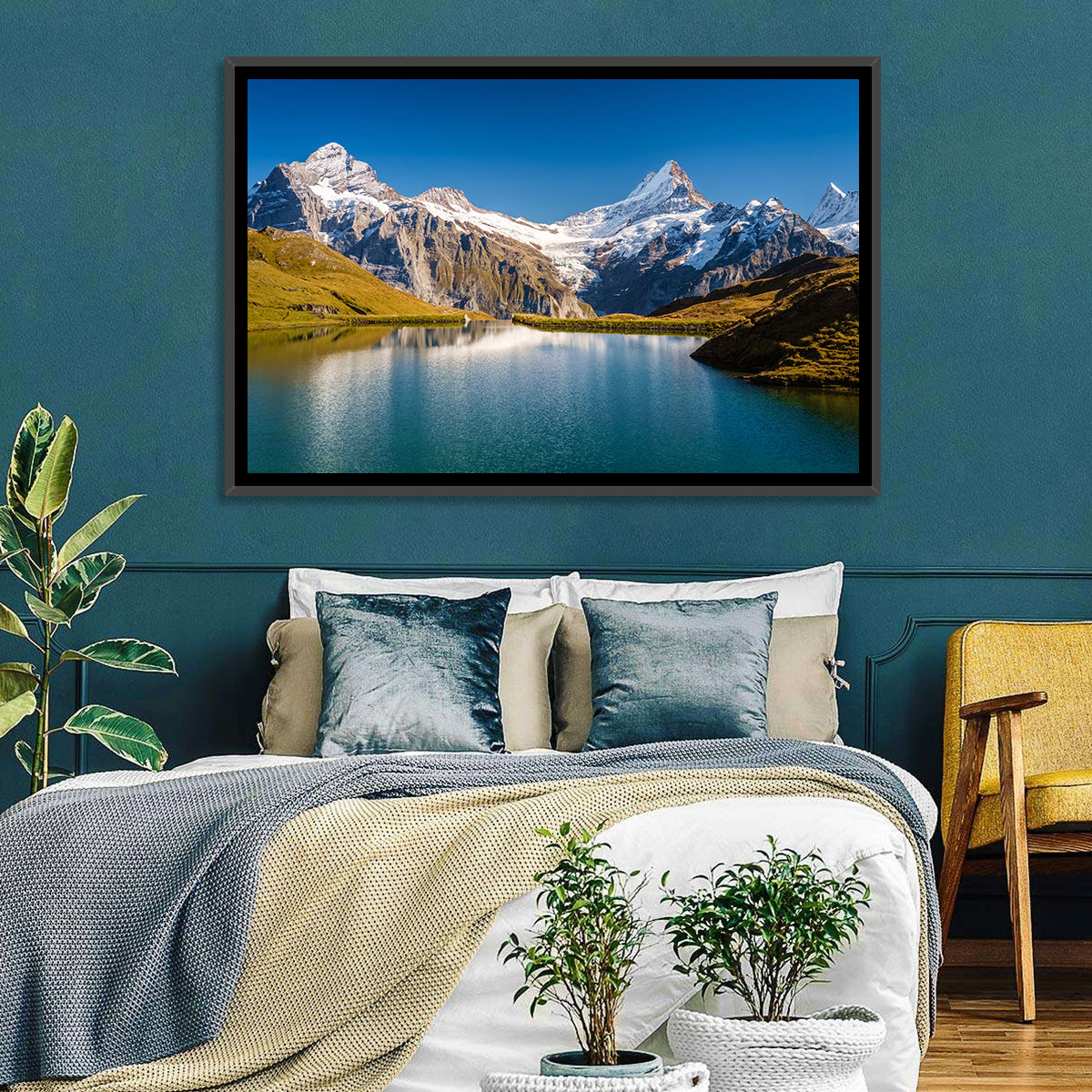 Bachalpsee Mountain Reflection Wall Art in a room, landscape