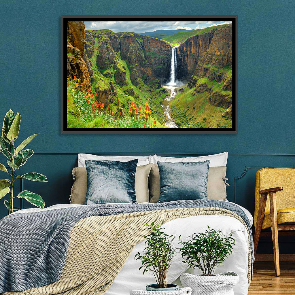 Maletsunyane Falls with Torch Lilies Wall Art