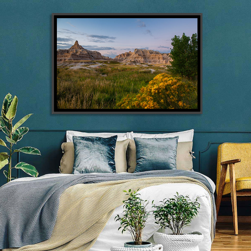 Badlands Golden Hour Meadow Wall Art