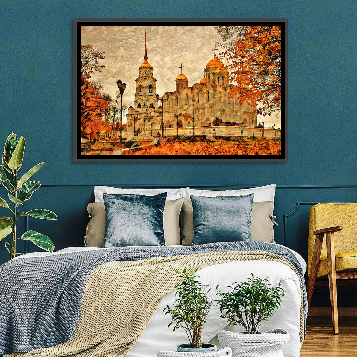 Dormition Cathedral Vladimir Wall Art in a room, landscape