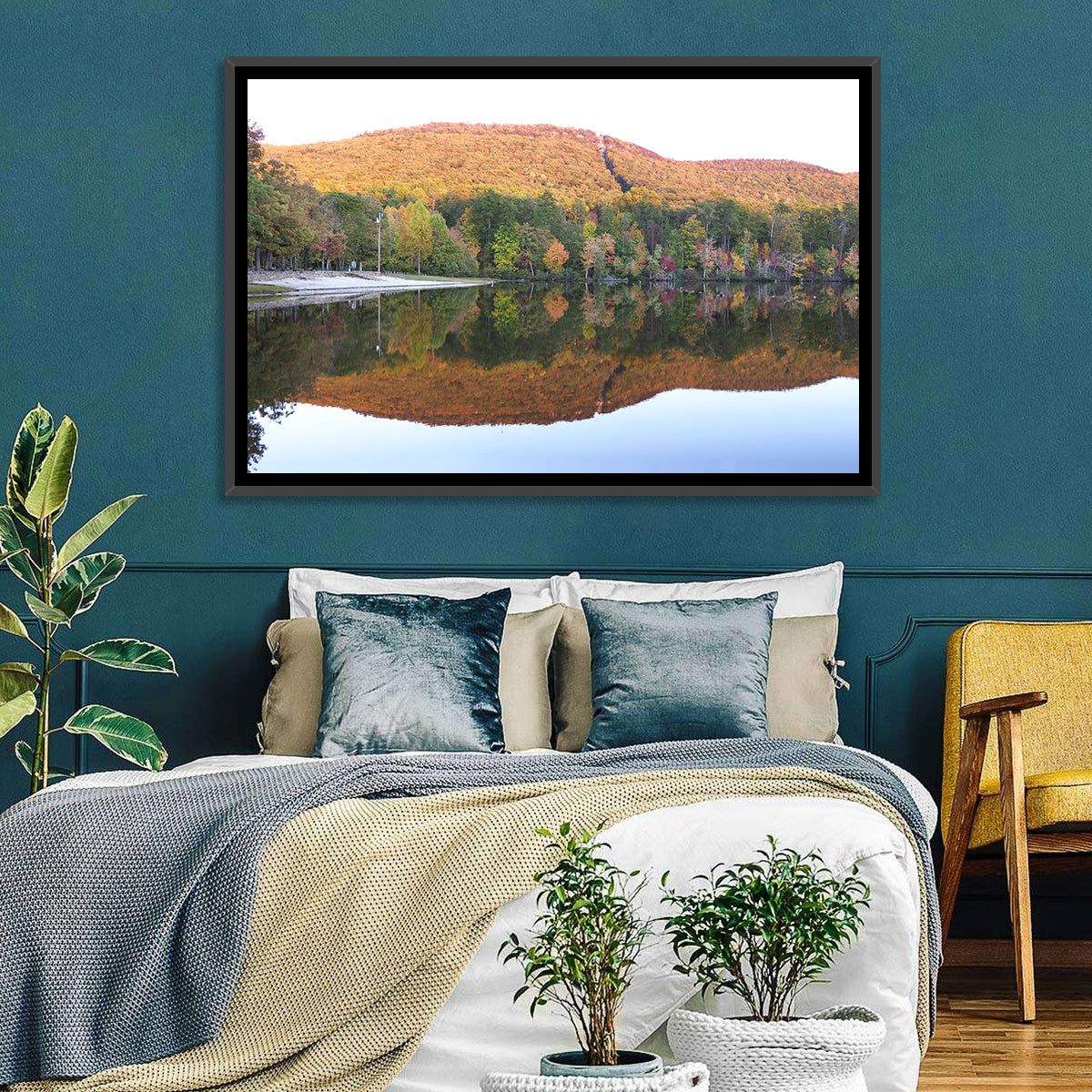 Cheaha State Park Lake Reflection Wall Art in a room, landscape