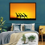 Savanna Giraffes at Sunset Wall Art