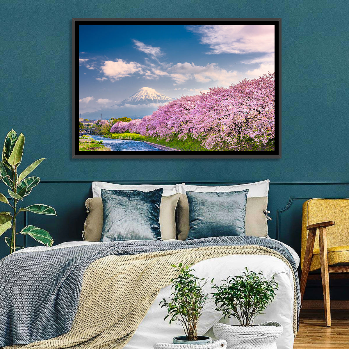 Mount Fuji Cherry Blossoms Wall Art