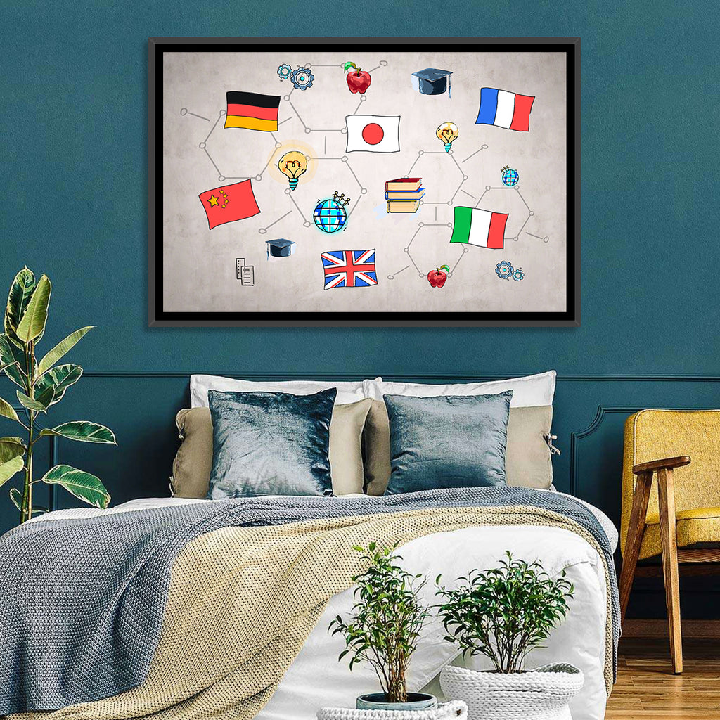 Global Flags Network Wall Art