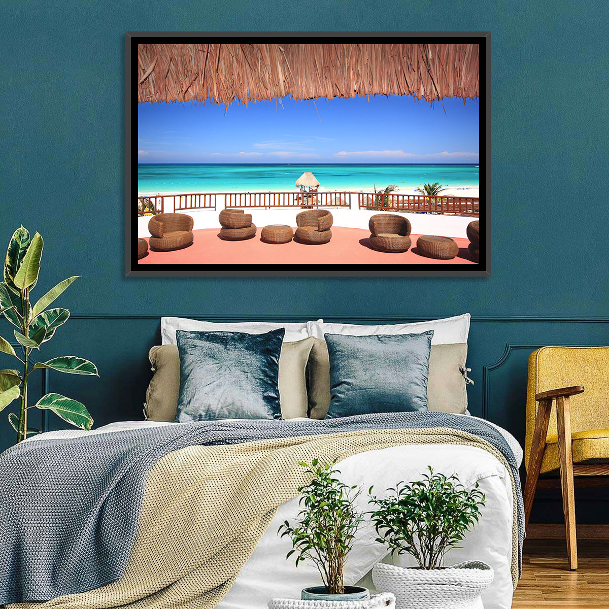 Beach Resort Balcony View Wall Art in a room, landscape
