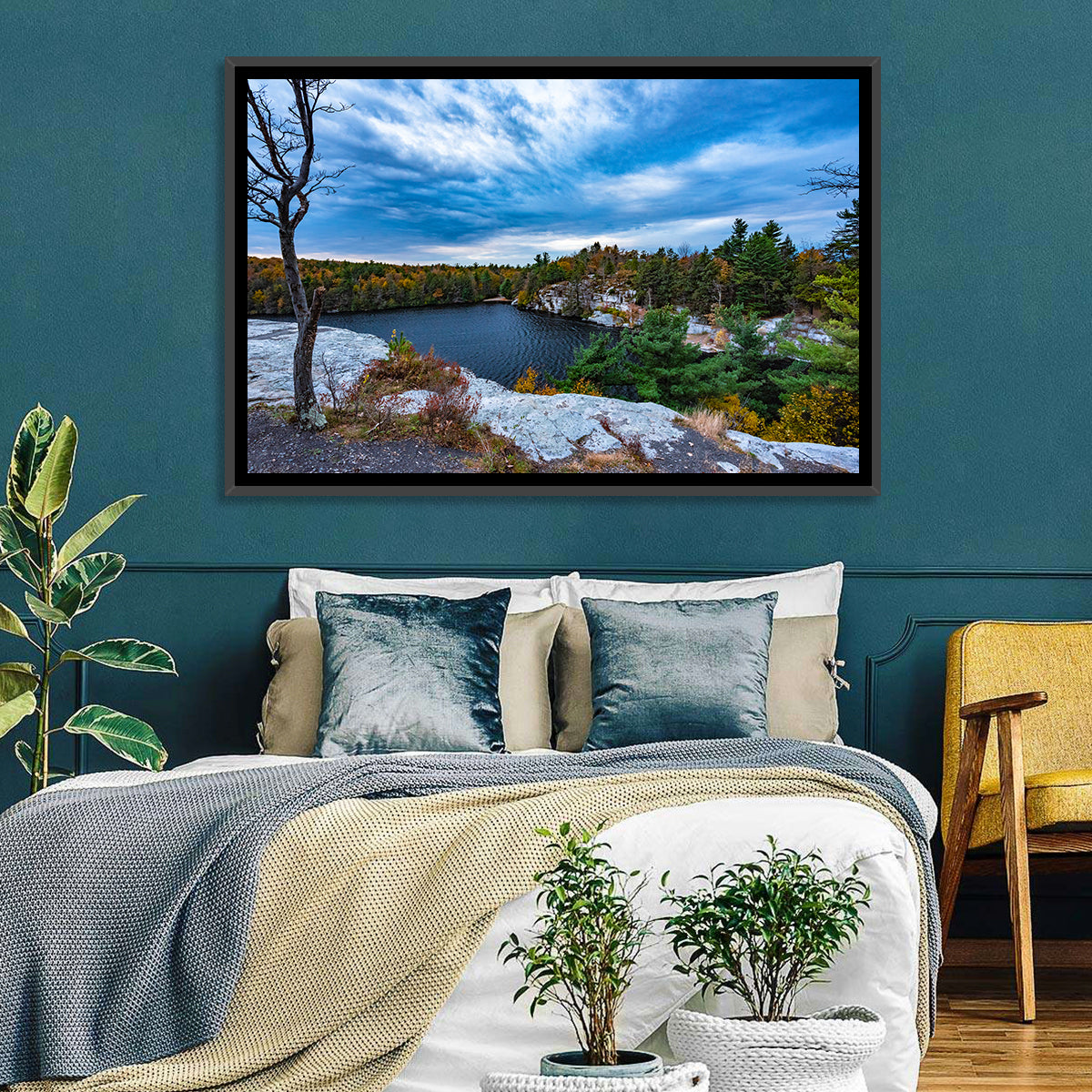 Lake Minnewaska Vista Wall Art in a room, landscape