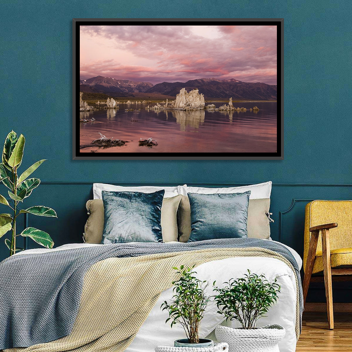 Mono Lake Sunset, Owens Valley Wall Art in a room, landscape
