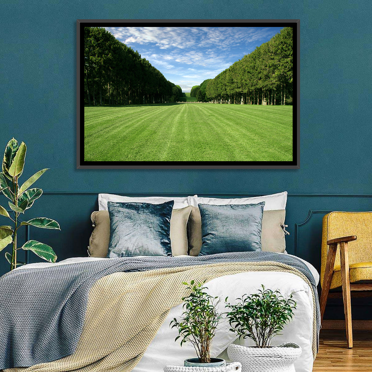 Tree-lined Manicured Lawn Wall Art