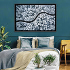 S-curve Winter Forest Road Wall Art