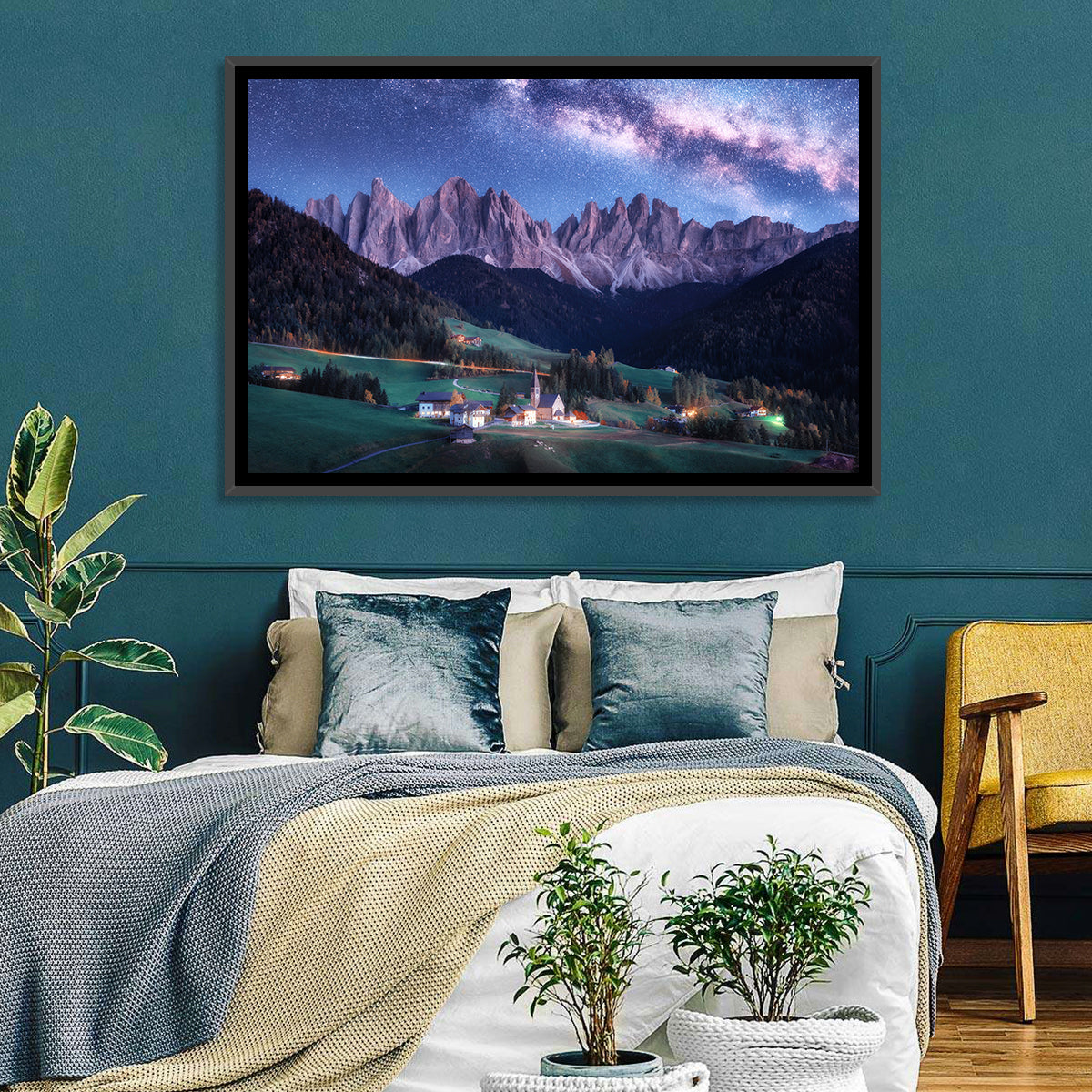 Santa Maddalena Night Sky Wall Art in a room, landscape