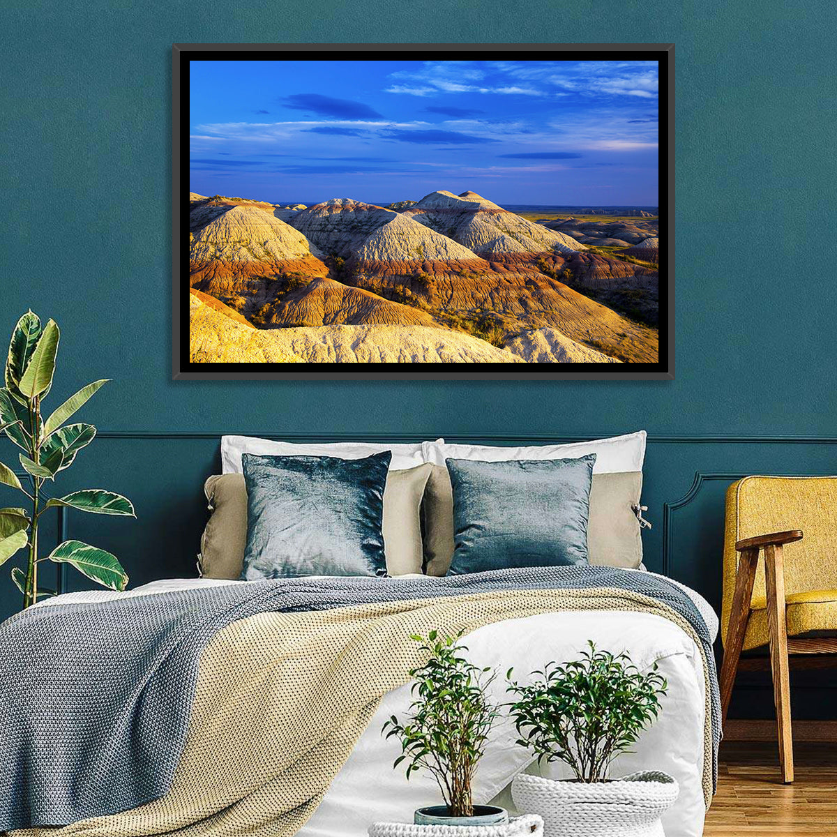 Badlands National Park Golden Hour Wall Art in a room, landscape