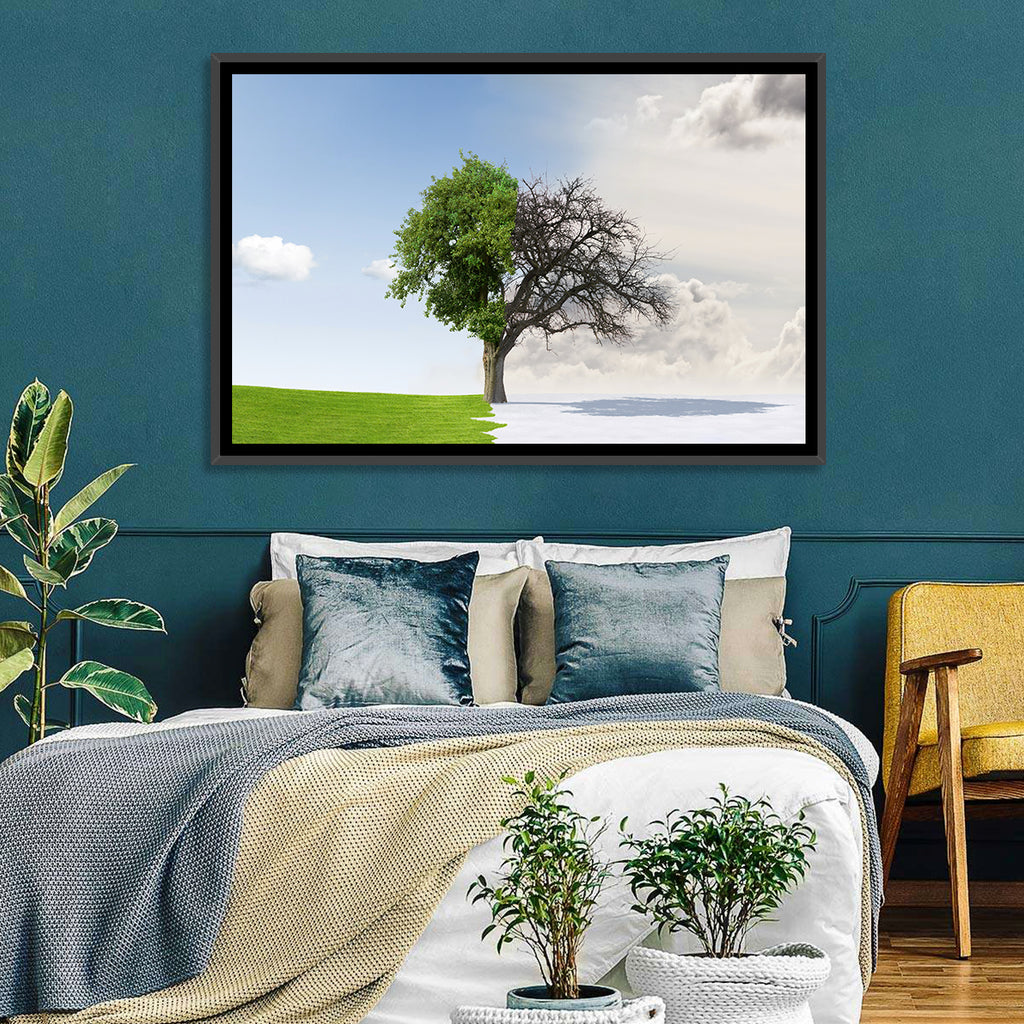 Summer to Winter Split Tree Wall Art