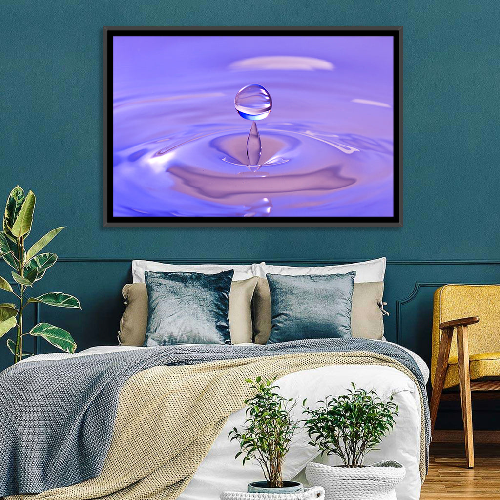 Purple Water Droplet Splash Wall Art