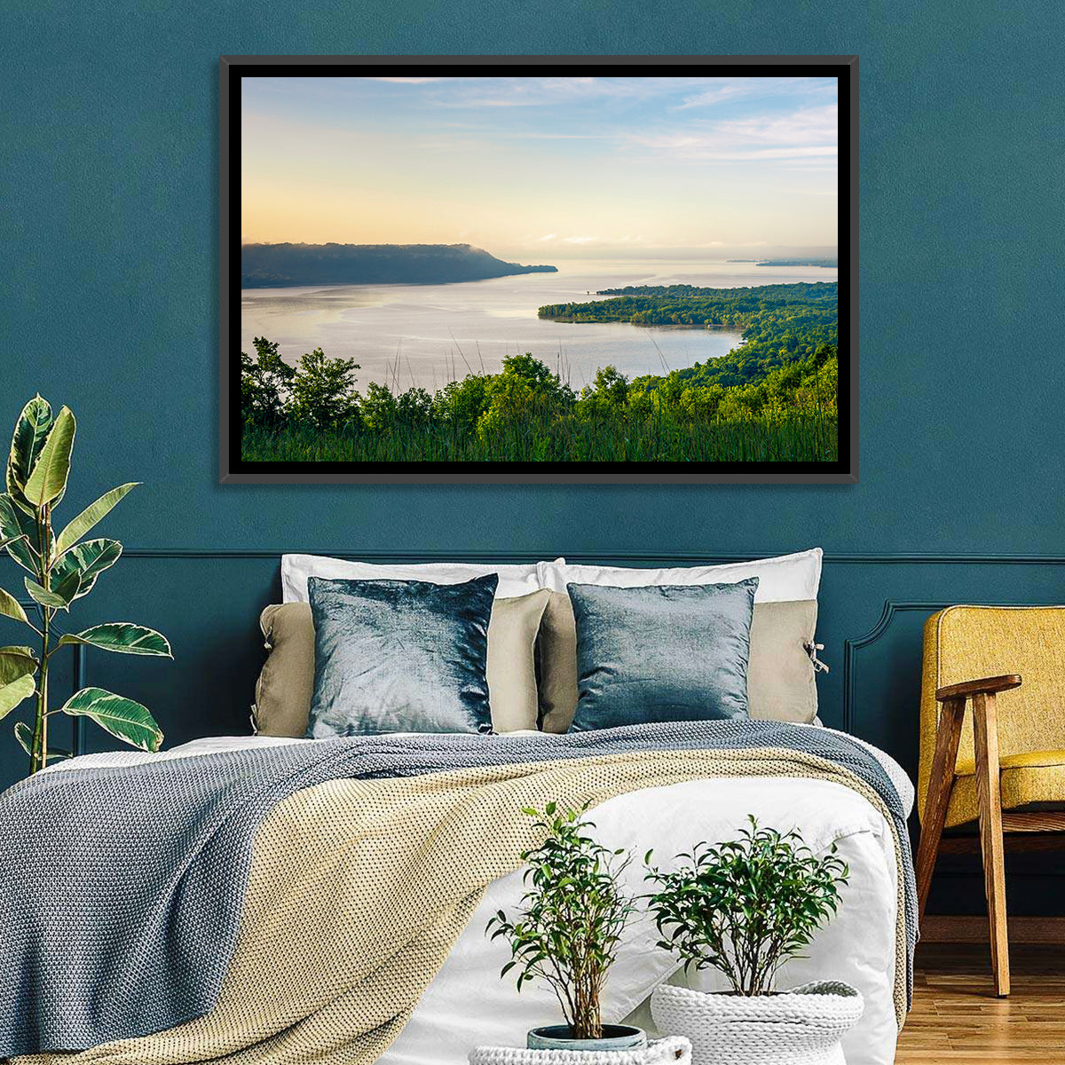 Mississippi River and Lake Pepin Wall Art in a room, landscape