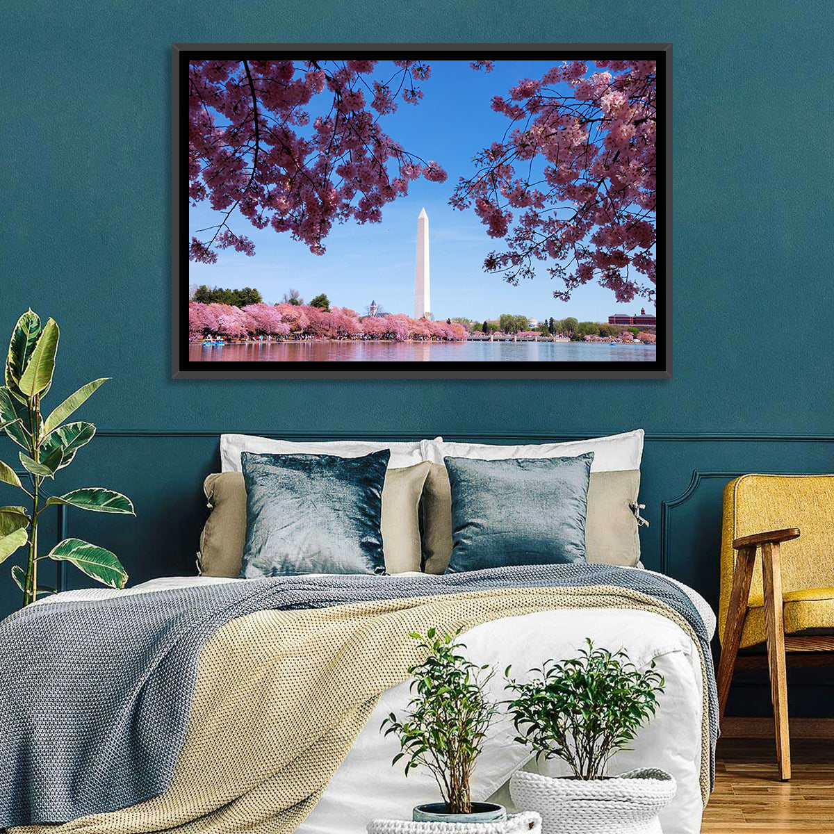 Washington Monument with Cherry Blossoms Wall Art