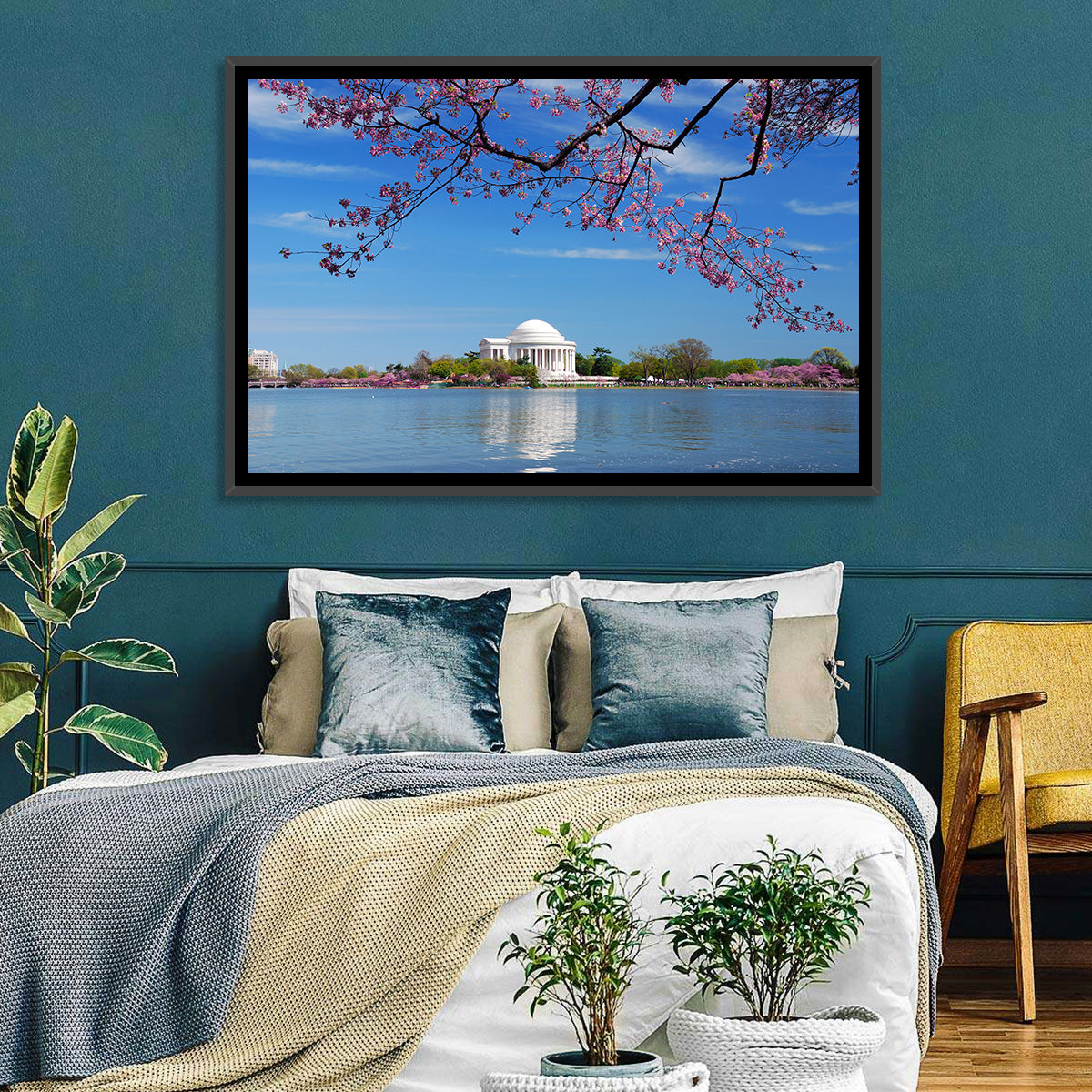 Thomas Jefferson Memorial with Cherry Blossoms Wall Art
