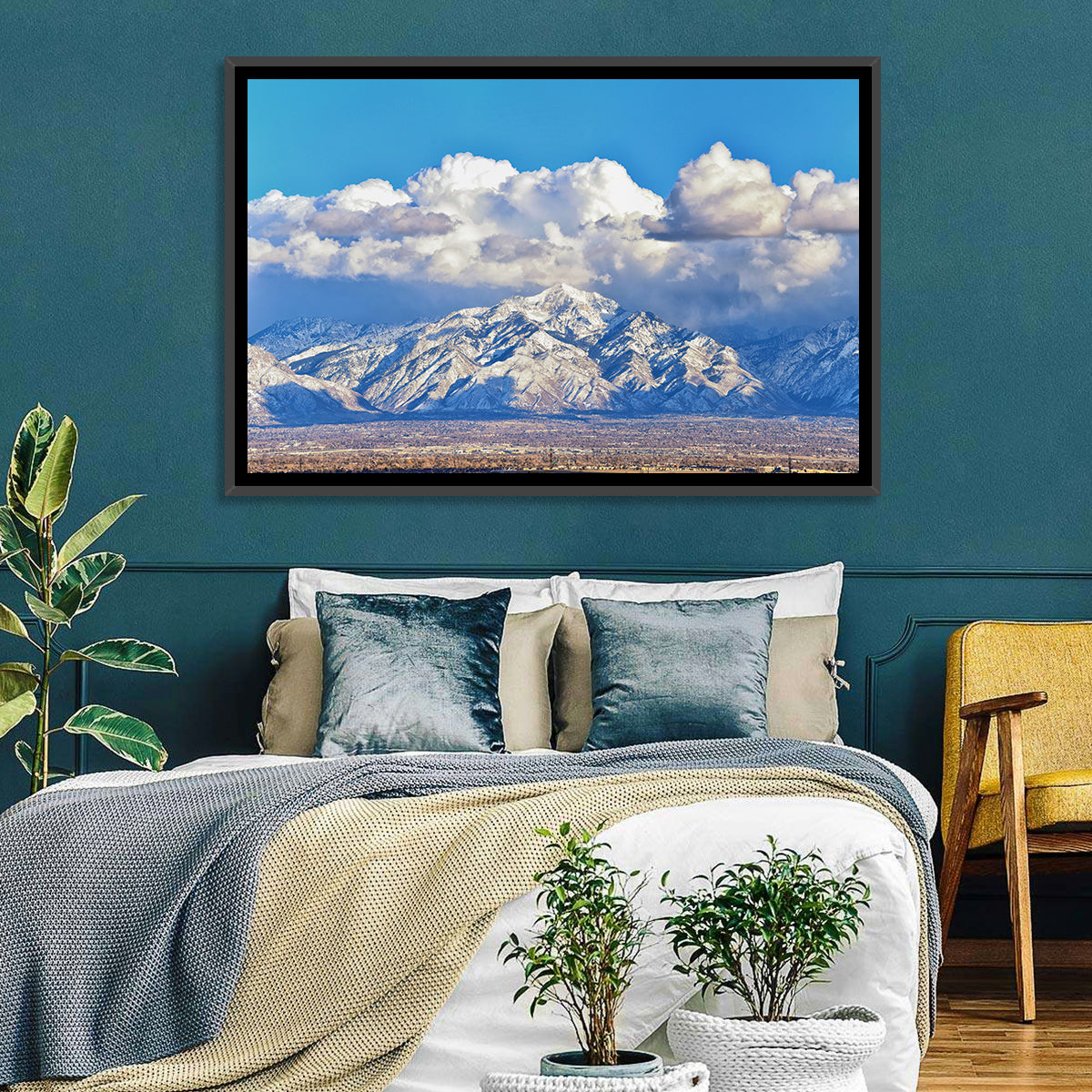 Wasatch Snow Capped Peaks Wall Art
