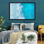 Turquoise Aerial Ocean Waves Wall Art