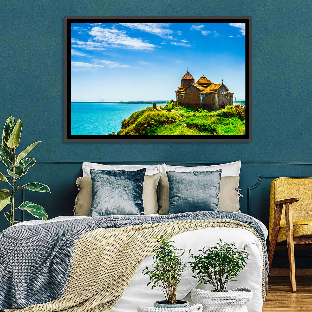 Sevanavank on Lake Sevan Wall Art in a room, landscape