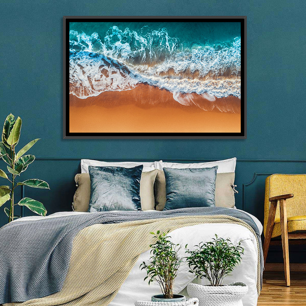 Aerial Beach Waves Wall Art