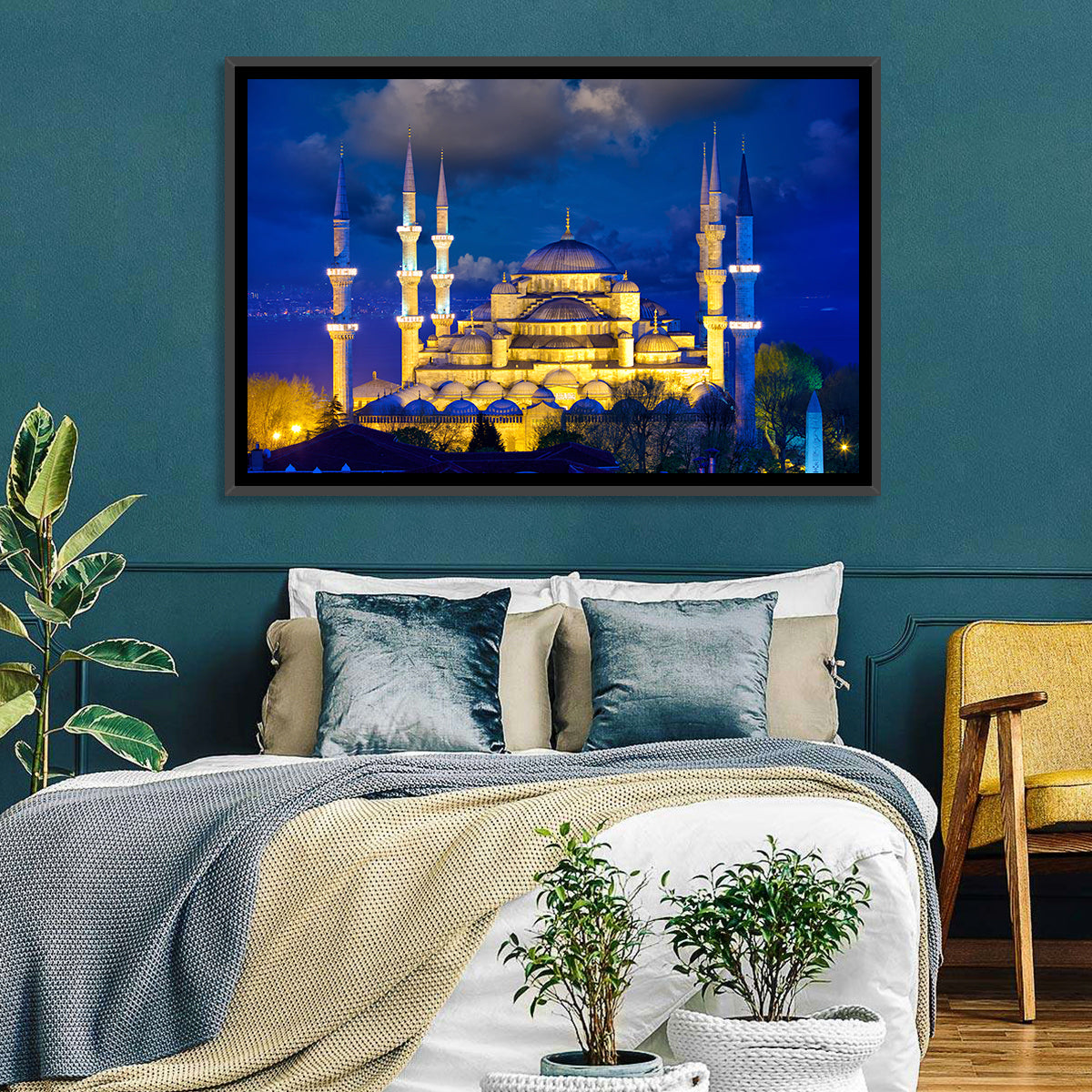Sultanahmet Camii at Twilight Wall Art in a room, landscape