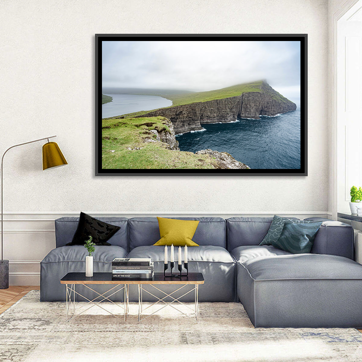 Tralanipan Cliffs Wall Art in a room, landscape