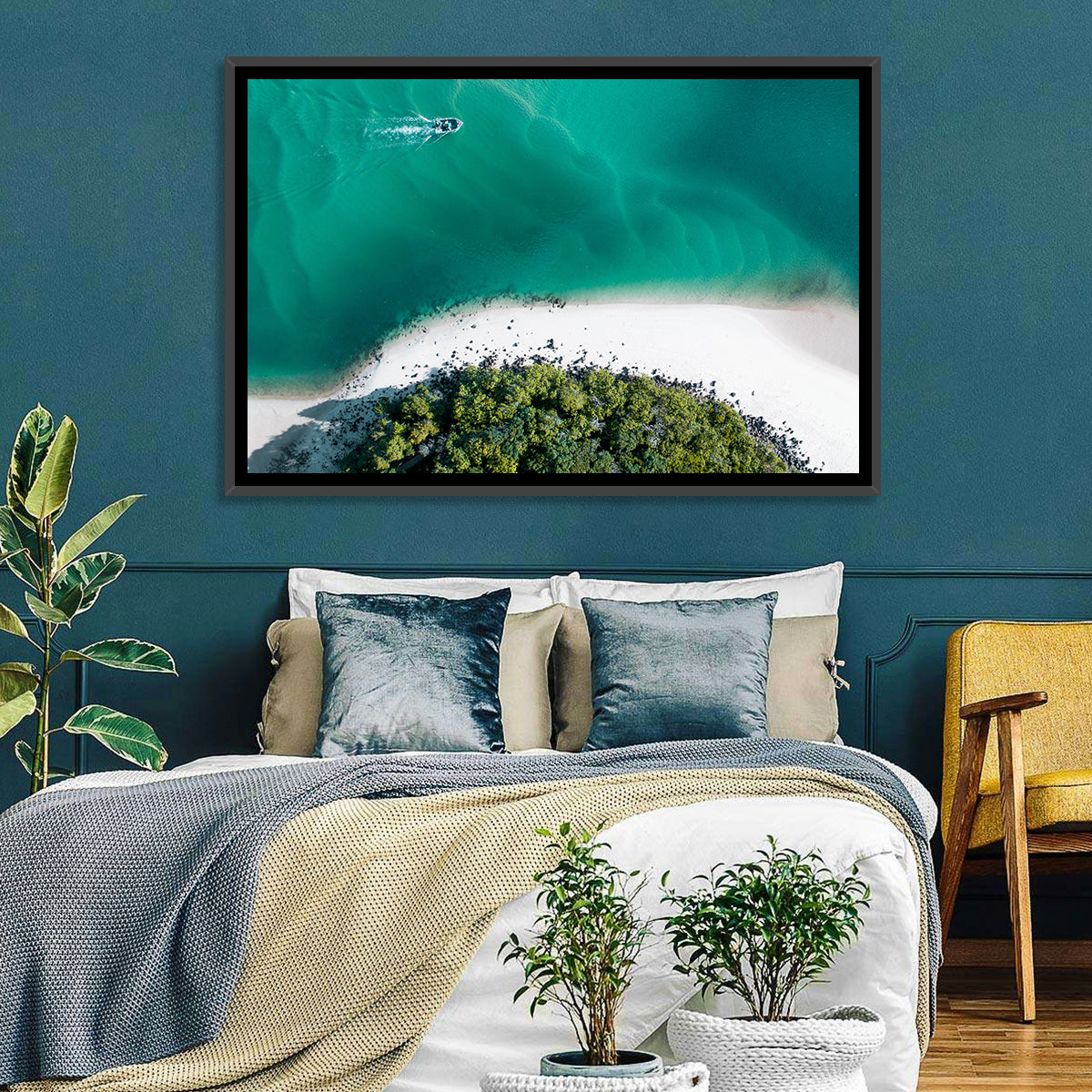 Clam Beach Aerial View Wall Art